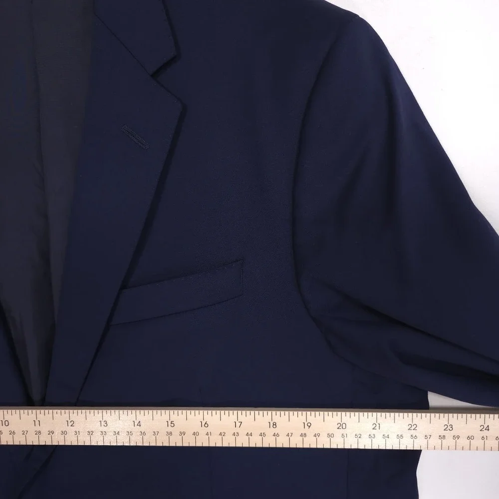 COPPLEY 1883‎ LORO PIANA S130s Wool Suit 44W 34X29 Navy Canada Made Italy Woven